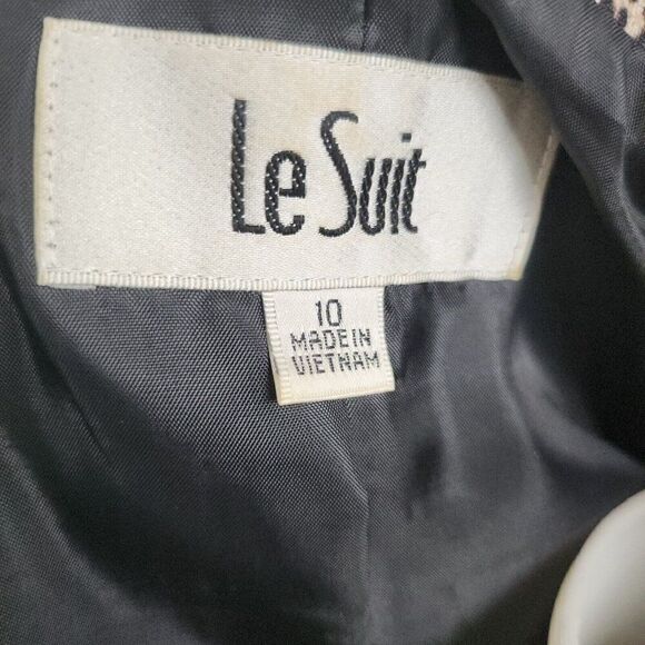 Le Suit Brown Leopard Cheetah Animal Print Cascade Collar Blazer Womens sz 10 - Picture 7 of 8